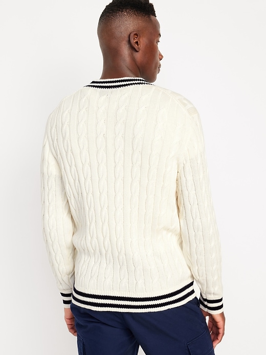 Image number 2 showing, V-Neck Cable-Knit Pullover Sweater