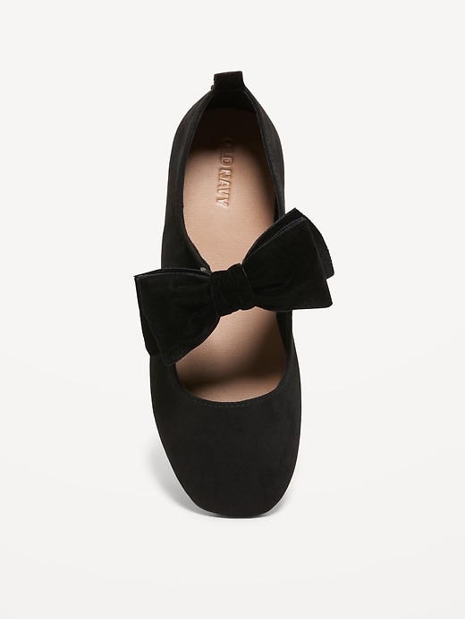 View large product image 2 of 4. Faux-Suede Bow-Tie Ballet Flat Shoes for Girls