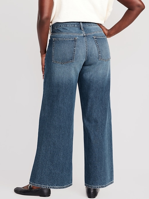 Image number 6 showing, Mid-Rise Baggy Wide-Leg Jeans