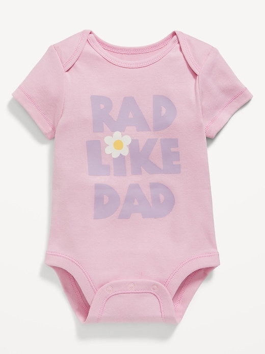 View large product image 1 of 1. Unisex Short-Sleeve Graphic Bodysuit for Baby