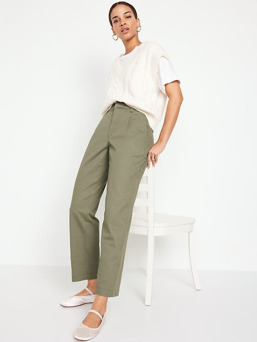 Image number 3 showing, High-Waisted Chino Ankle Pants
