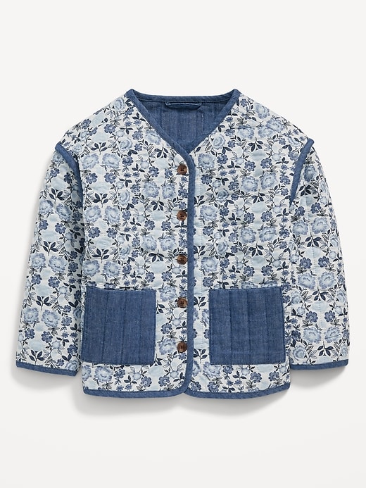 View large product image 1 of 2. Printed Quilted Button-Front Jacket for Toddler Girls