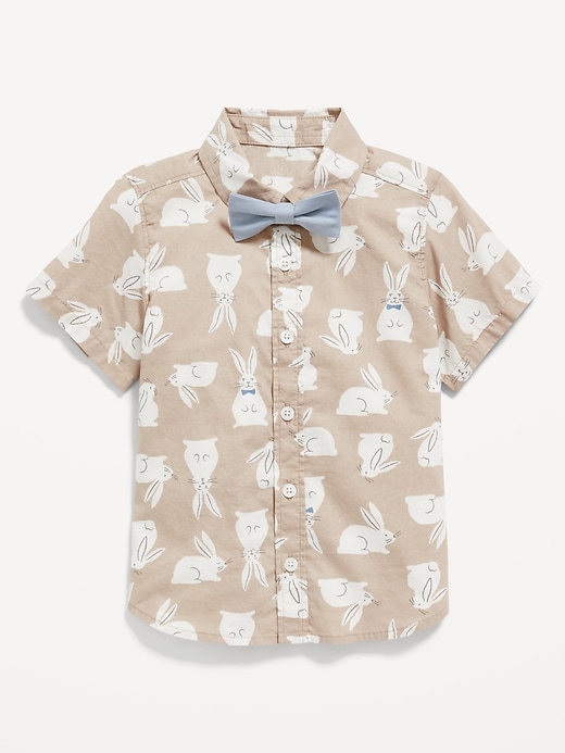 View large product image 1 of 3. Printed Poplin Shirt & Bow-Tie Set for Toddler Boys