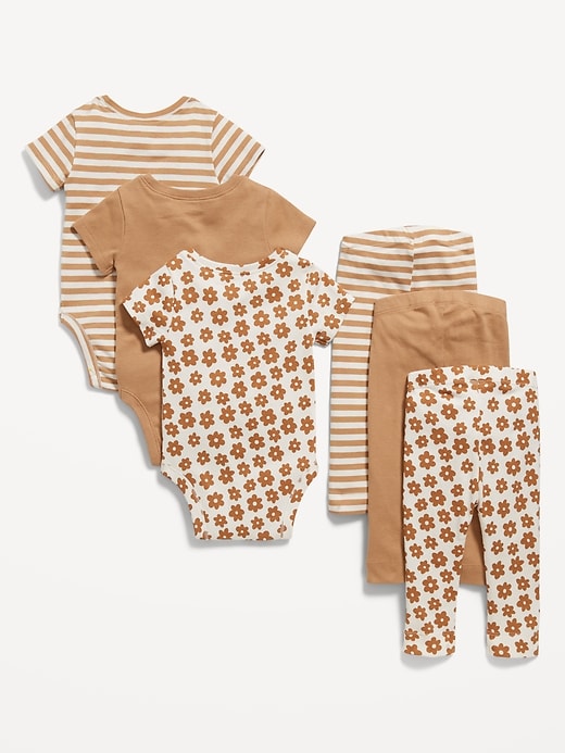 View large product image 2 of 3. Unisex Bodysuit & Leggings 6-Pack for Baby