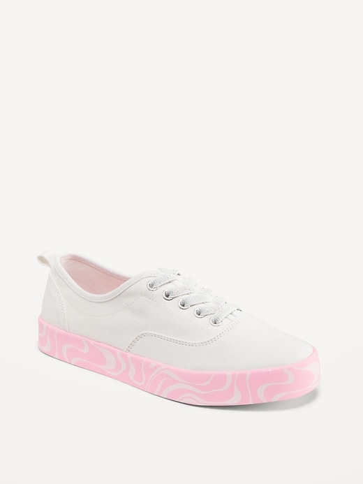 View large product image 1 of 3. Elastic-Lace Canvas Sneakers for Girls