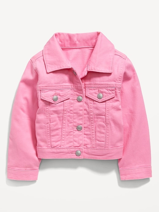 View large product image 1 of 2. Cropped Trucker Twill Jacket for Toddler Girls