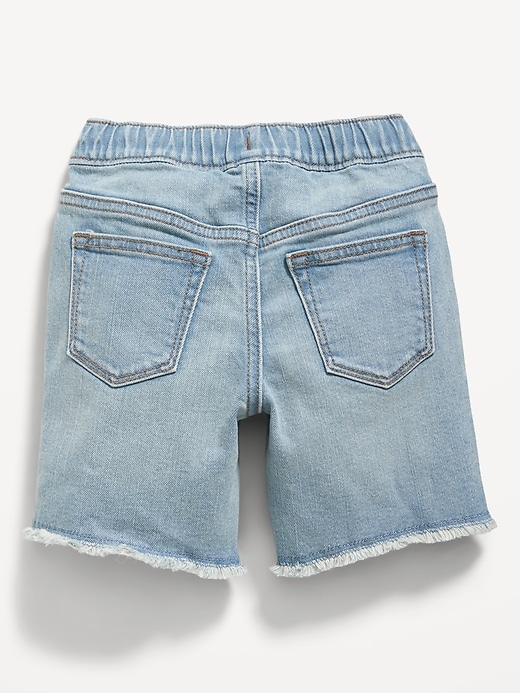 View large product image 2 of 2. 360° Stretch Pull-On Jean Shorts for Toddler Boys