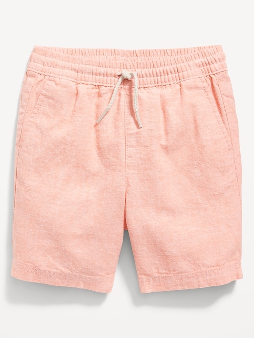 View large product image 1 of 1. Functional-Drawstring Linen-Blend Shorts for Toddler Boys