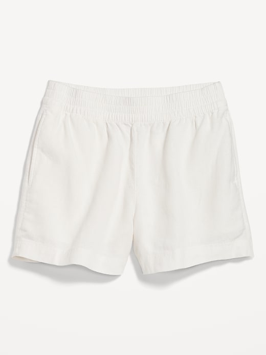 Image number 4 showing, High-Waisted Linen-Blend Pull-On Shorts -- 3.5-inch inseam