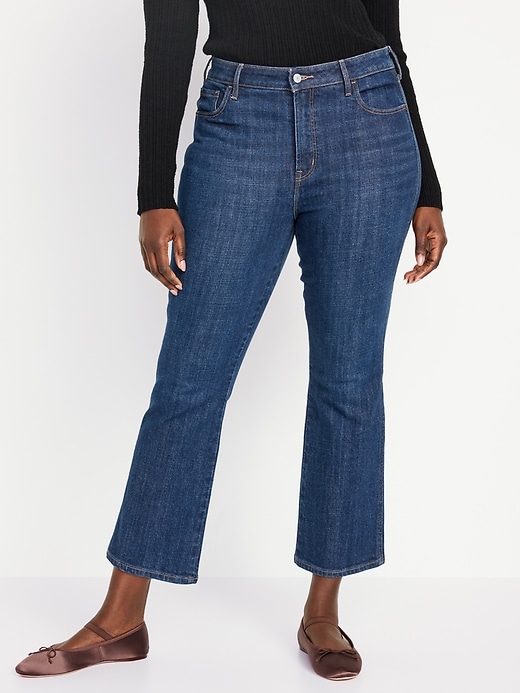 Image number 5 showing, High-Waisted 90's Crop Flare Jeans