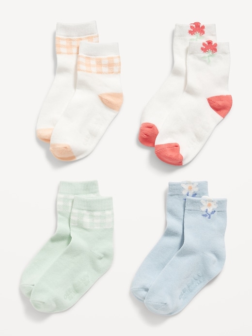 View large product image 2 of 2. Unisex Crew Socks 4-Pack for Toddler & Baby