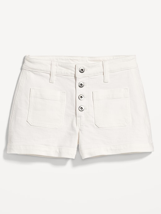 Image number 4 showing, High-Waisted Jean Shorts -- 3-inch inseam