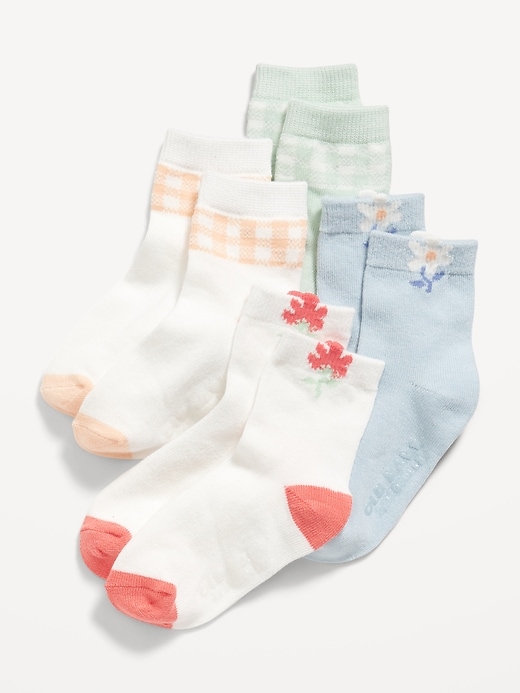 View large product image 1 of 2. Unisex Crew Socks 4-Pack for Toddler & Baby