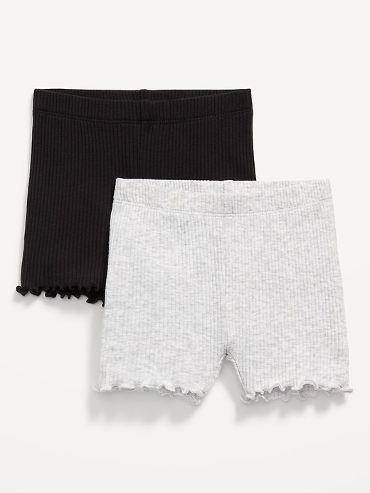 View large product image 1 of 1. Rib-Knit Biker Shorts 2-Pack for Baby