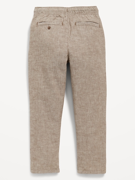 View large product image 2 of 3. Loose Pull-On Linen-Blend Pants for Toddler Boys