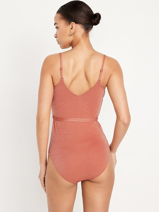 Image number 2 showing, Shine Wrap-Front Swimsuit