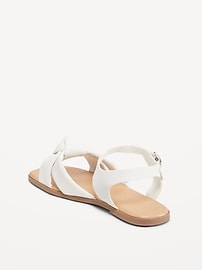 View large product image 4 of 4. Faux-Leather Knotted Strap Sandals for Girls