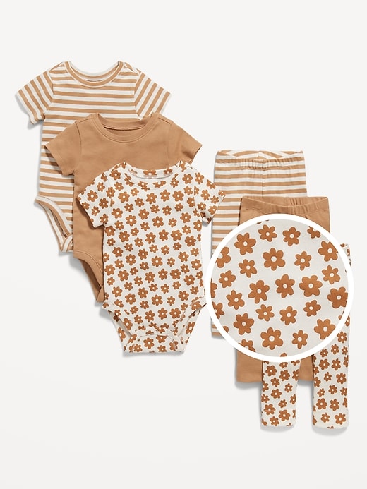 View large product image 1 of 3. Unisex Bodysuit & Leggings 6-Pack for Baby