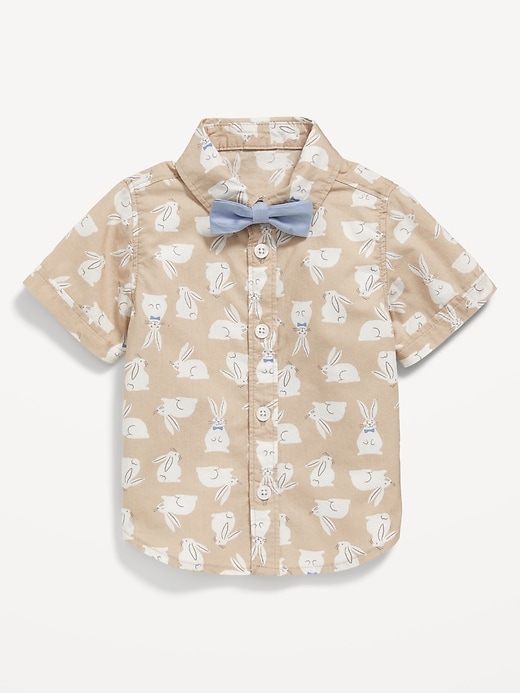View large product image 1 of 3. Printed Poplin Shirt & Bow-Tie Set for Baby