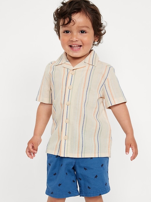 View large product image 1 of 4. Textured Striped Dobby Shirt for Toddler Boys