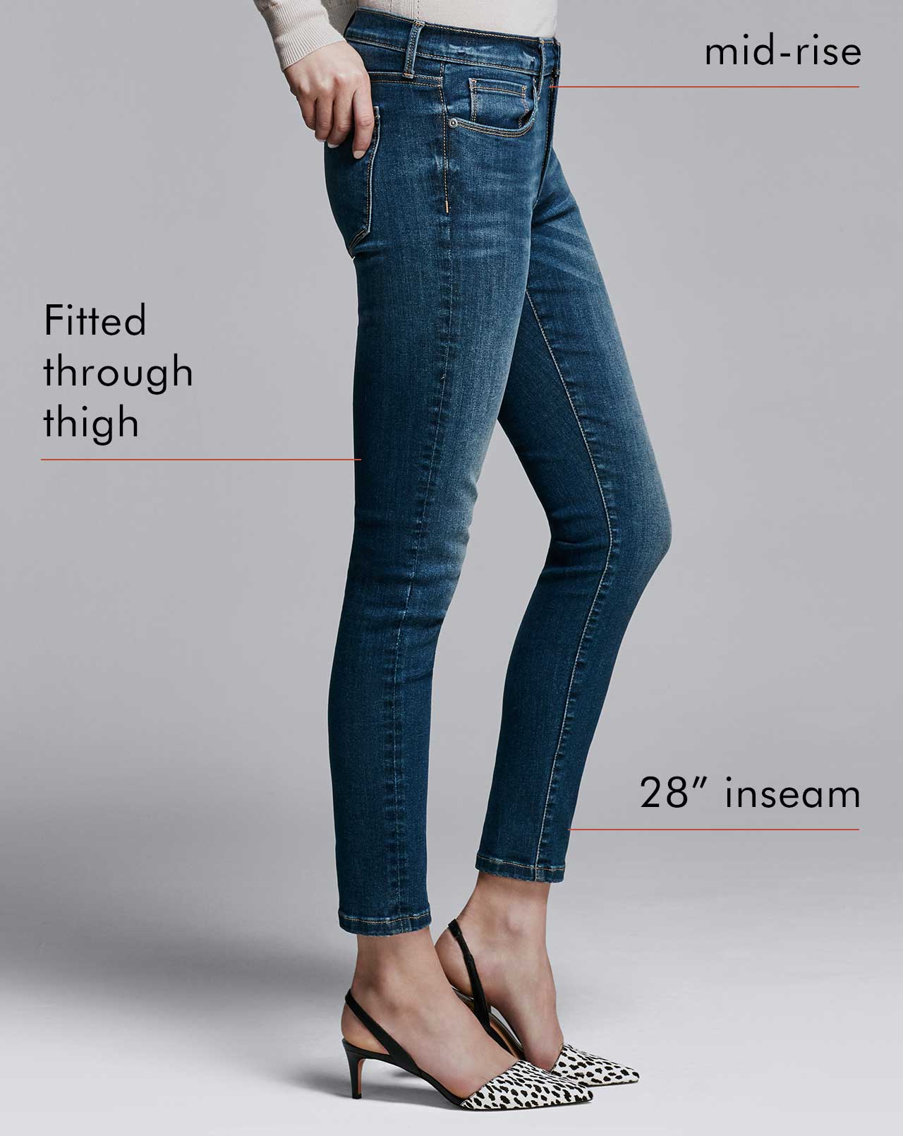 skinny fit denim back