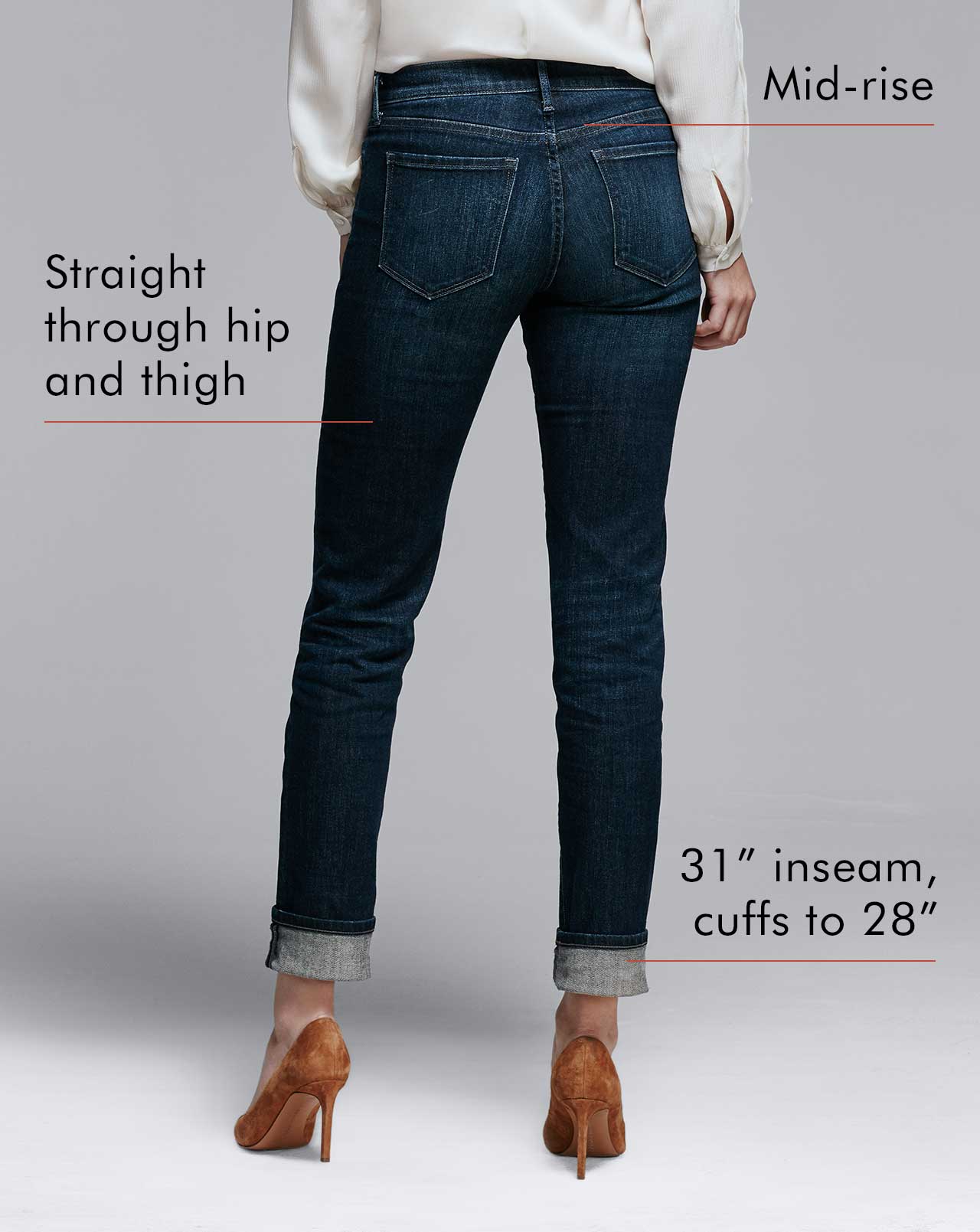 straight fit denim back