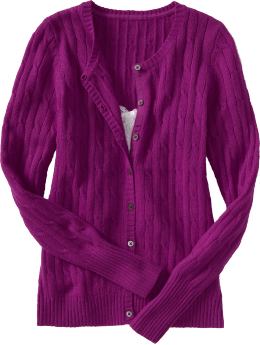 Women: Women's Softest Cable-Knit Cardigans - Bougainvillea Pink