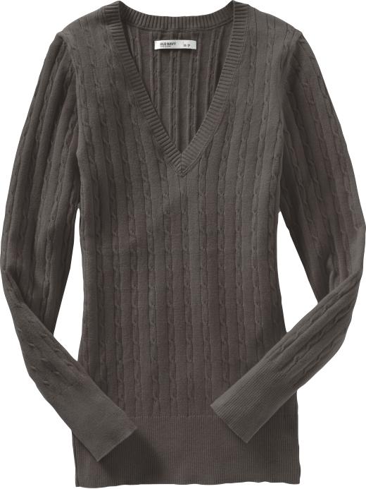 Old Navy Women's Mini Cableknit Vneck Sweaters