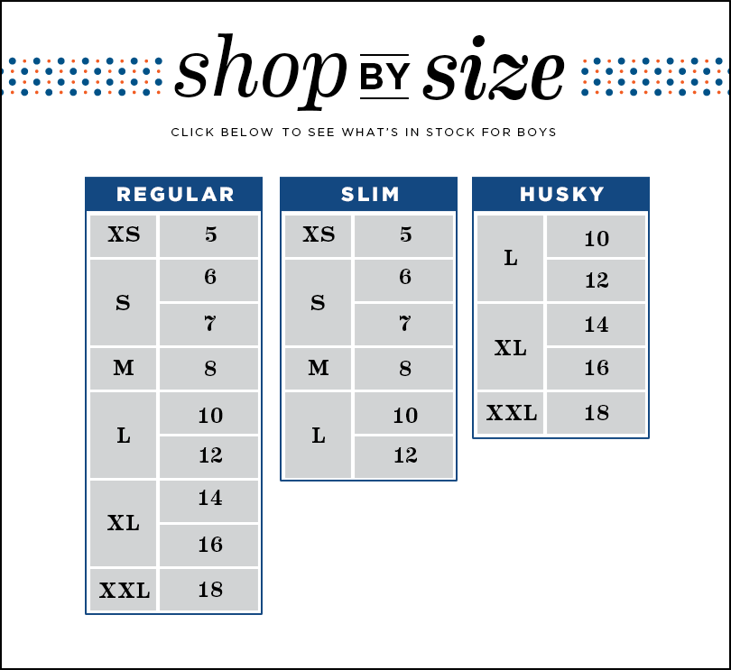 Old Navy Sizing Chart