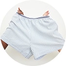 A pair of loose fit striped boxers.