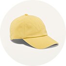 Image of a yellow colored twill baseball cap