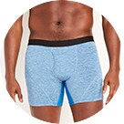 On-figure image of blue colored men's performance brief style underwear