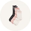Image of a gender neutral striped crew socks 3 packs.