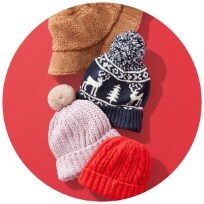 Image displays an array of winter hats