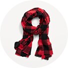 A red & black plaid scarf.