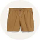 A pair of light brown shorts.