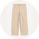 A pair of light colored khakis.