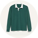 A green Long-Sleeve Rugby Polo.