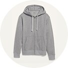 A grey Oversized Zip-Front Hoodie for Men.