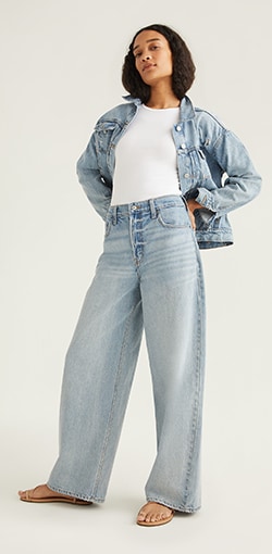 Women's Mid-Waisted Jeans Y2k Graphic Straight Wide Leg Bell Denim Pants  Casual Loose Baggy Flare Trousers