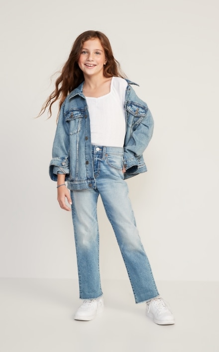 Amazon.com: SEYOUAG Girl Clothes Little Kids Short Sets Cotton Casual Coat  Jeans 2 Pcs Pants Sets (Jean White, 7-8T): Clothing, Shoes & Jewelry