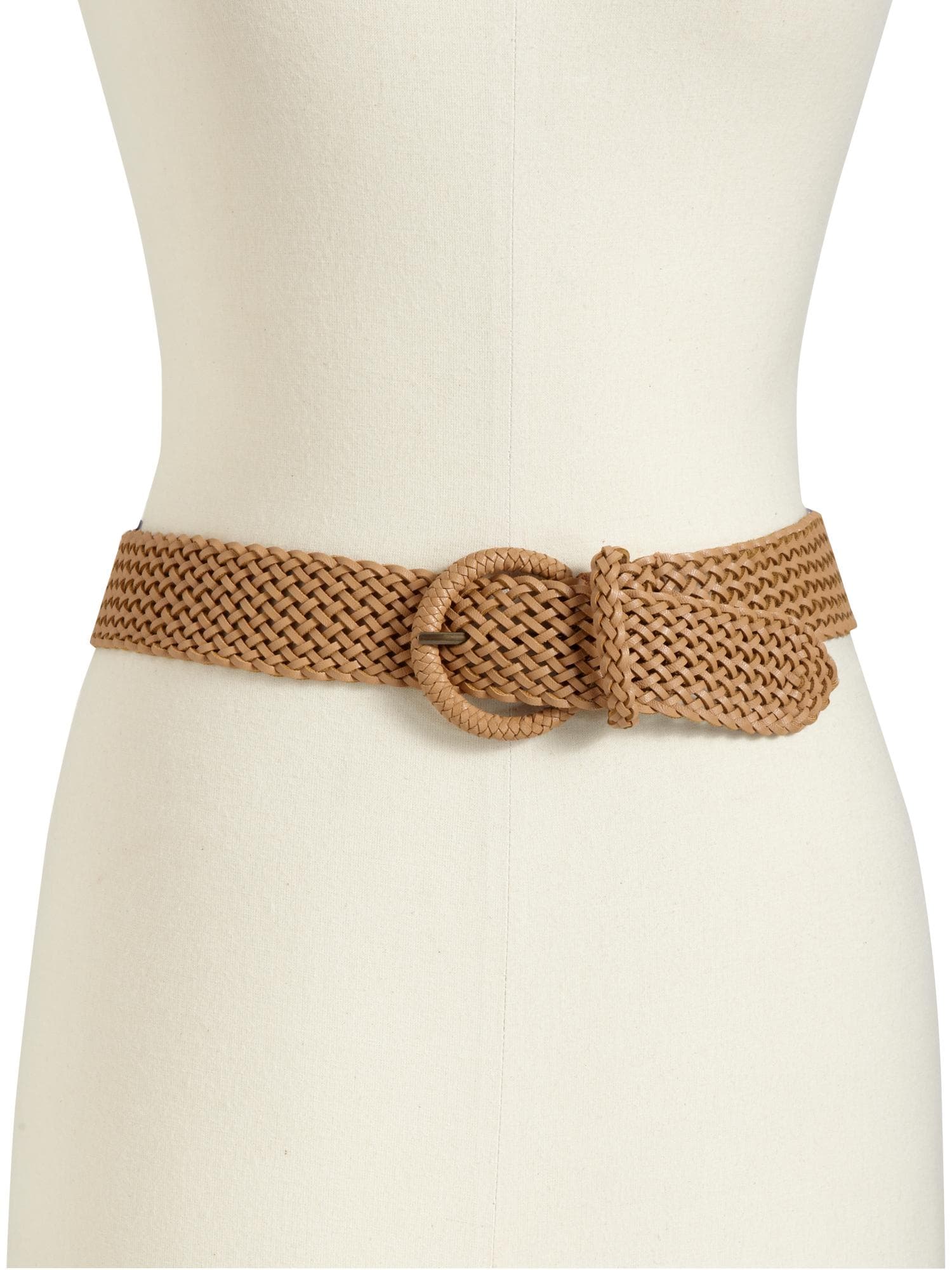 Old Navy Wide Ring-Buckle Faux-Leather Braided Belt for Women (1.5-inch