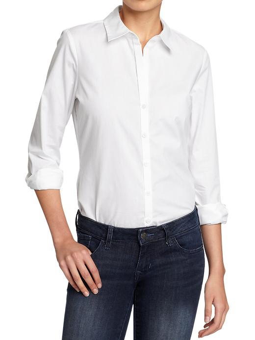 View large product image 1 of 1. Women's Poplin-Stretch Dress Shirts