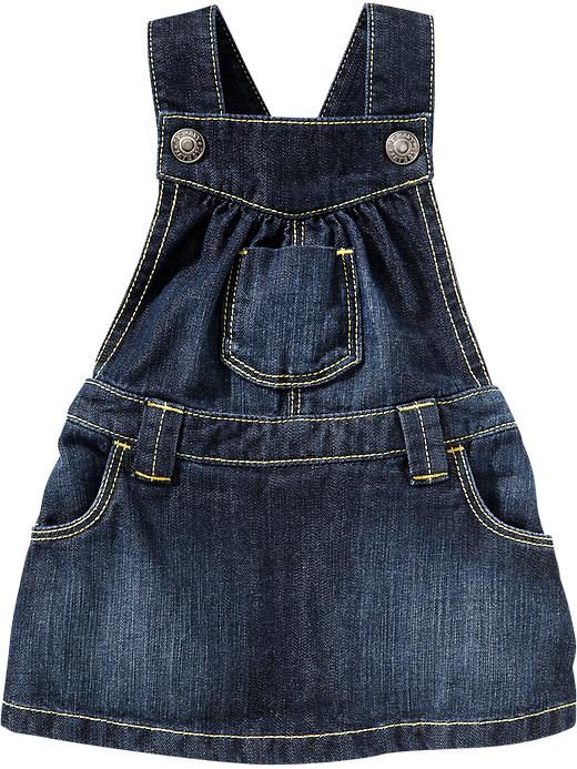 View large product image 1 of 2. Ruffle-Bottom Denim Skirtalls for Baby