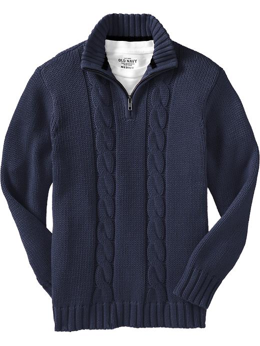 Boys Cable-Knit Zip-Neck Sweaters | Old Navy