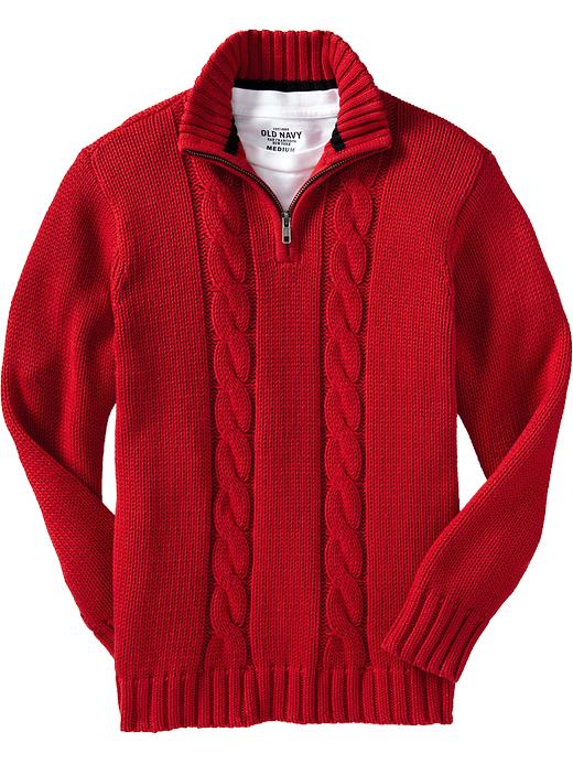 Boys CableKnit ZipNeck Sweaters Old Navy