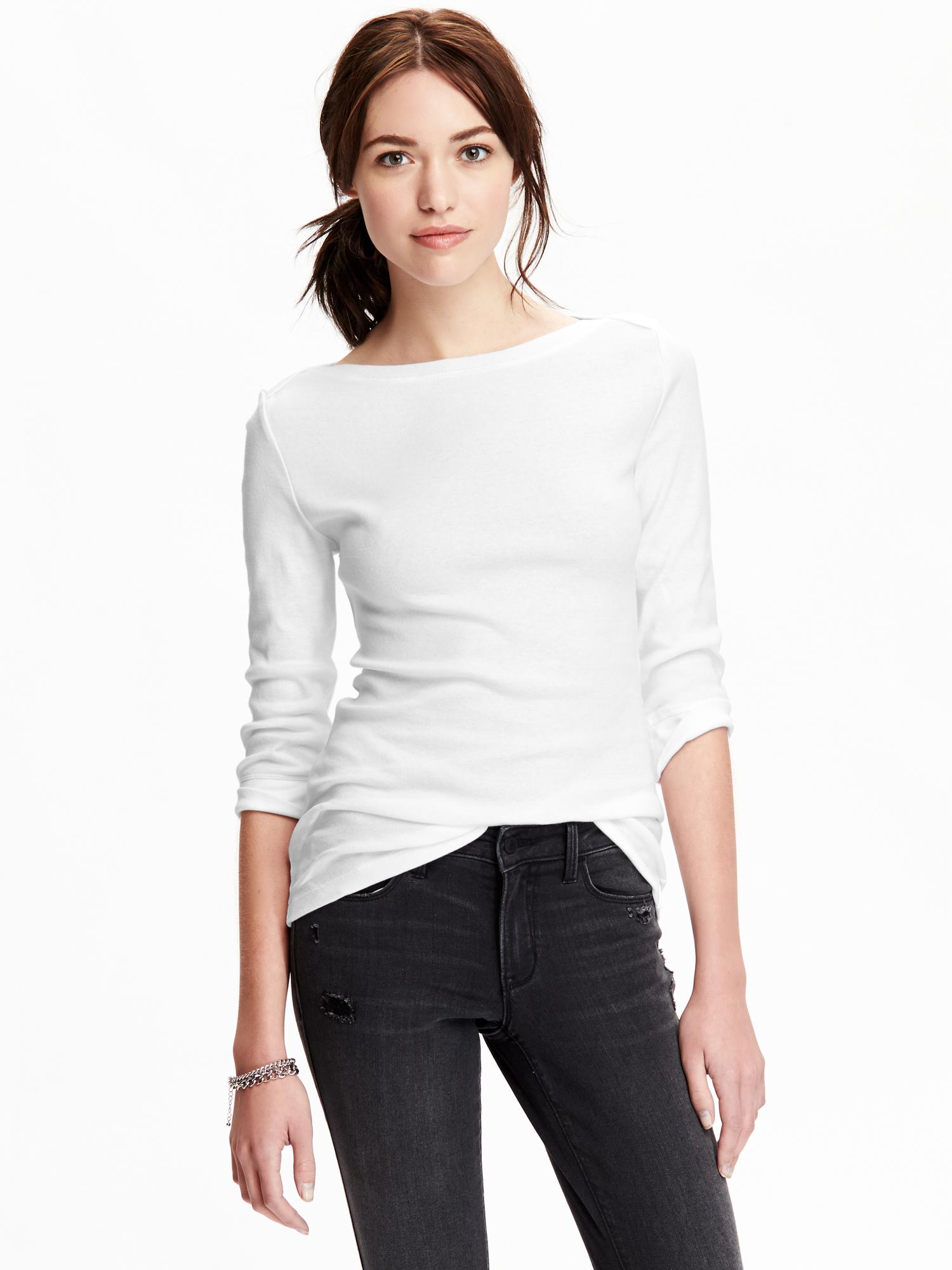 3/4-Sleeve Boat-Neck Top | Old Navy