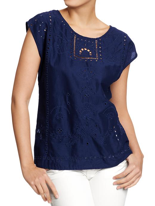 View large product image 1 of 1. Women's Eyelet Tops