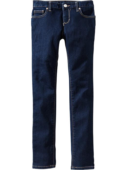 View large product image 1 of 2. Girls Dark-Wash Super Skinny Jeans