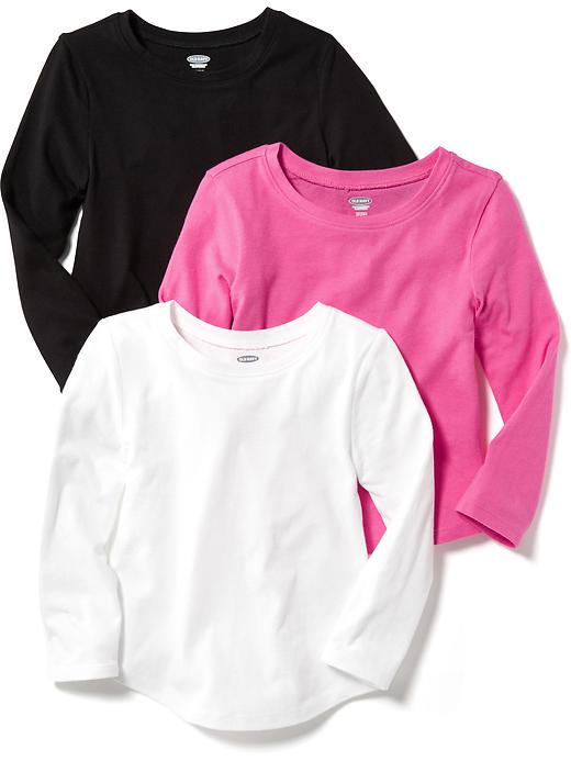 View large product image 1 of 1. Long-Sleeve Tee 3-Pack for Toddler Girls